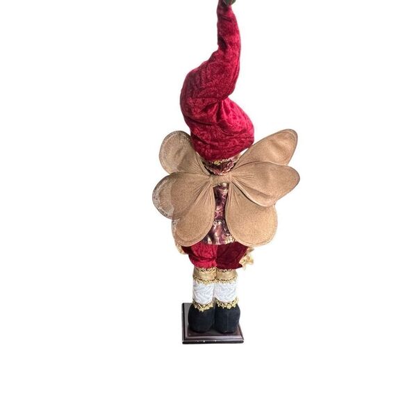 Mark Roberts Whimsical 20" Standing Santa Fairy Figurine with Wings Red & Gold - Picture 3 of 4